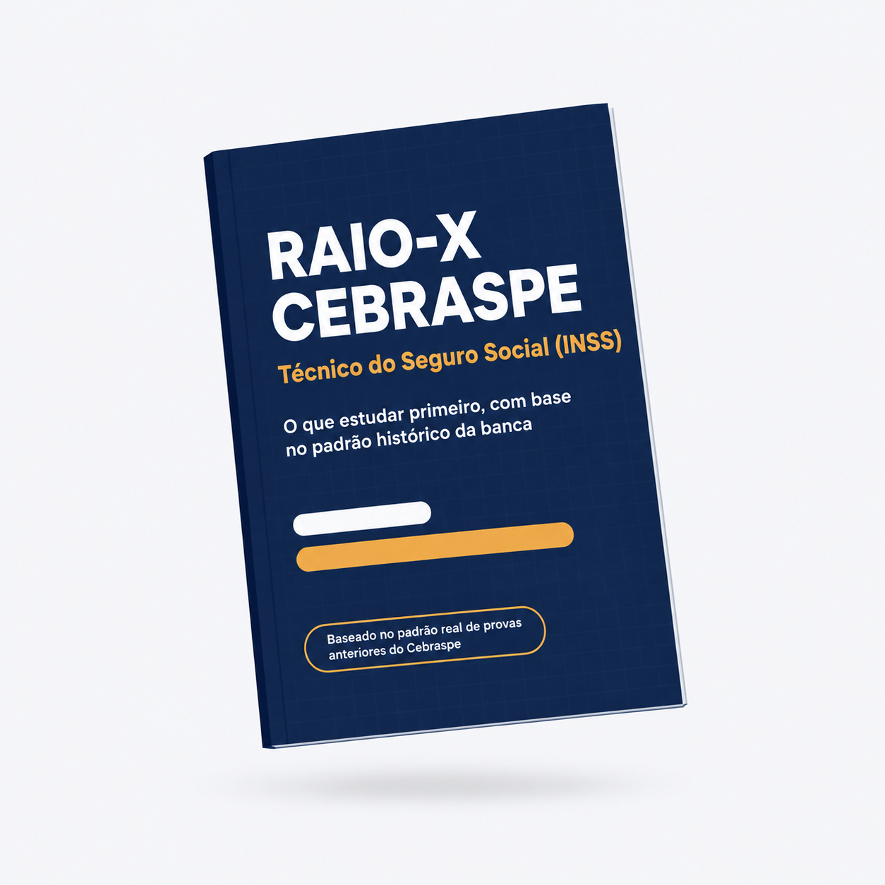 Mockup do e-book Raio-X Cebraspe — Técnico do Seguro Social (INSS)